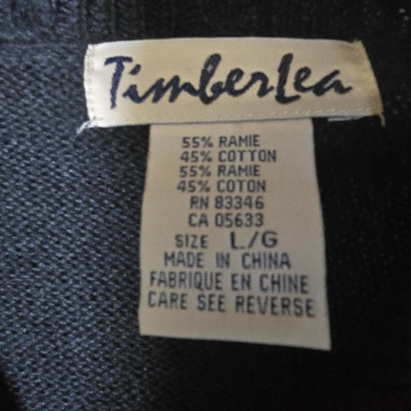 NWT Vintage Timberlea Full Zip Ramie Knit Forest Animal Embroidered Size Large - Picture 5 of 7